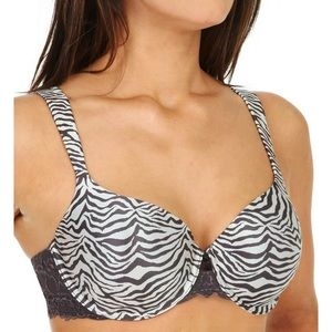 Maidenform Self Expressions iFit Lace Balconette Bra Gray Zebra Lace Size 36DD